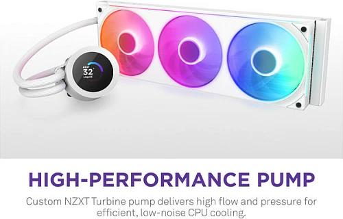 Ftohës lëngshëm AIO për CPU NZXT Kraken Plus V2 360 RGB Display RL-KR360-W2, 360mm, i bardhë