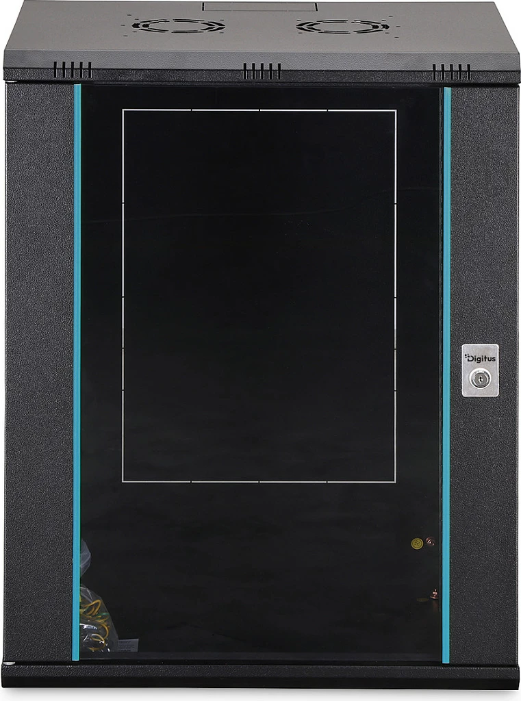 Kabinet rrjeti në mur Digitus Dynamic-N 16U, 600x450mm, derë xhami, i zi