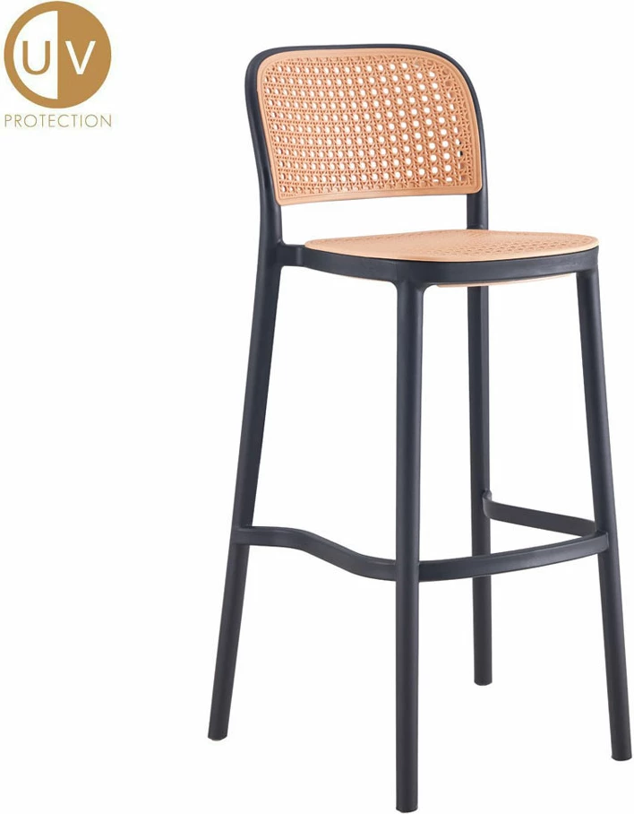 Karrige për bar Vienna, e zezë-natyrale, 52.5x51x103 cm
