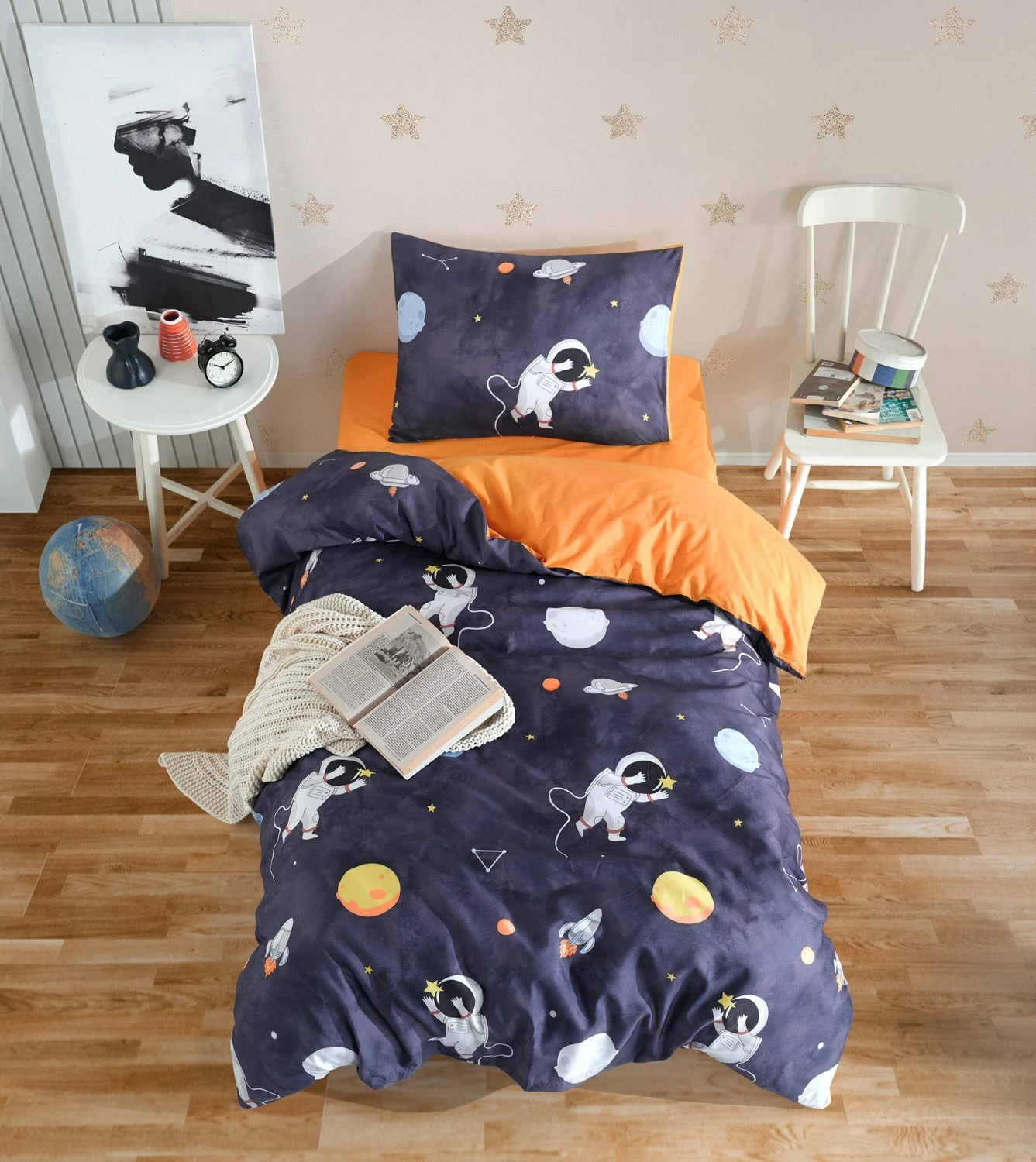 Set mbulesë jorgani XXL, ngjyrë e kaltër e errët, Astron