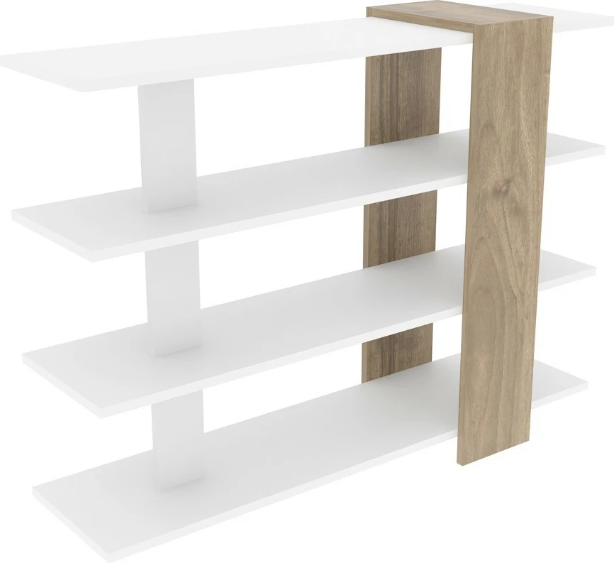 Raft librash Hanah Home, i bardhë, arre