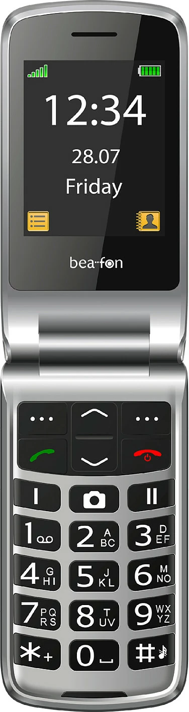 Celular Bea-fon SL605 LTE, flip, ekran 2.4", USB-C, me bazë karikimi, i zi