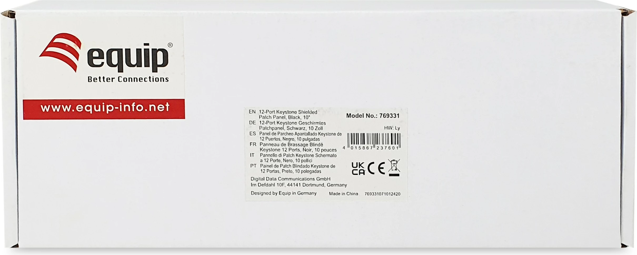 Panel Keystone Equip 769331, 1U, 12 porta, metal, i zi, rack mounting