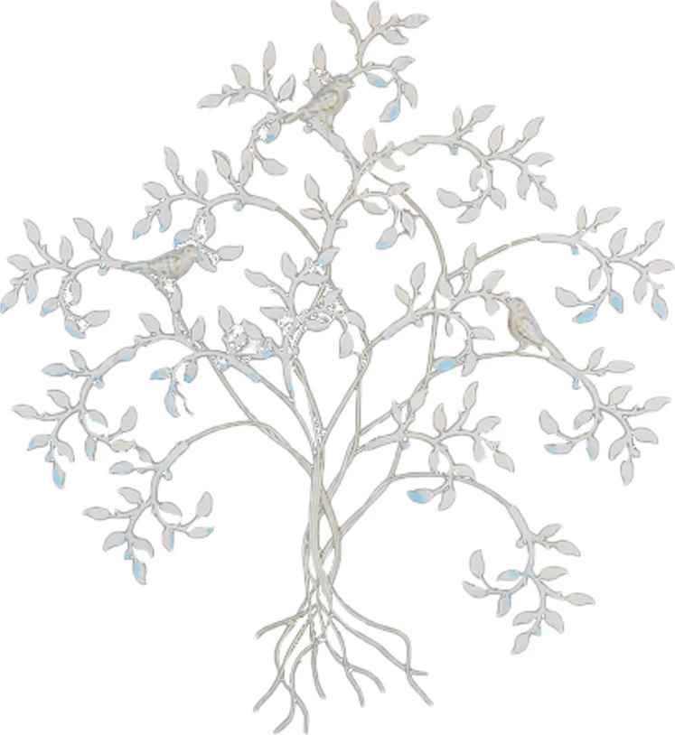 Dekor murale MARAM, metal i bardhë, 60x1x65 cm