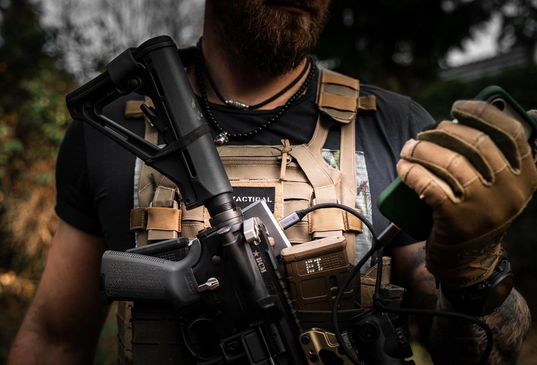 kabllo të dhënash Tactical Fast Rope Aramid 2.0 MPN 24411 USB-C në USB-A 1 m 100W 10Gbps, e zezë