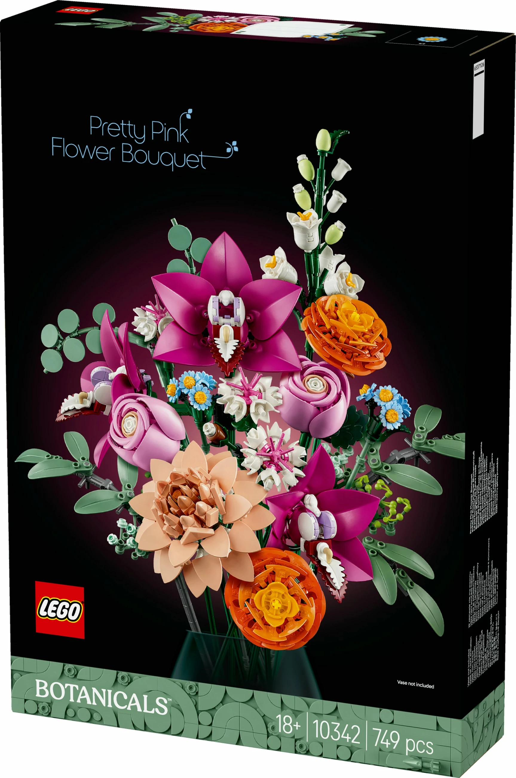 Set ndërtimi LEGO Botanicals Schöner Rosafarbener Blumenstrauß 10342, shumëngjyrësh