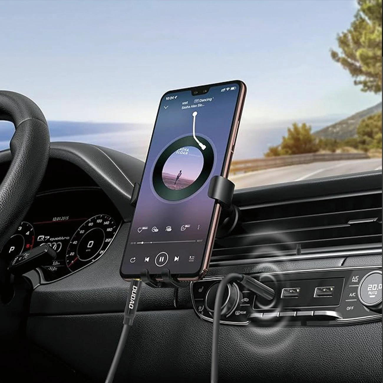 Kabllo audio AUX Dudao L12S, 1m, mini jack 3.5mm, e zezë