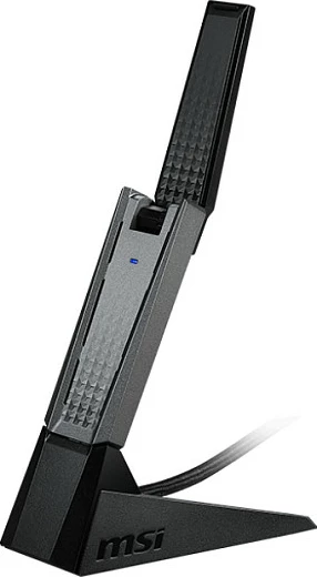 Adapter Wi‑Fi USB MSI AX1800, Wi‑Fi 6, Dual-Band 2.4/5 GHz, deri 1201 Mbit/s, i zi