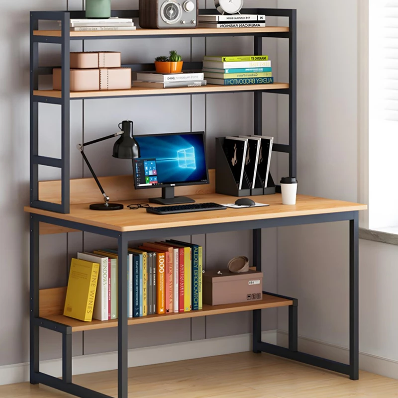 Tavolinë kompjuteri metalike Damp MDF natyrale-e zezë 100x60x154cm