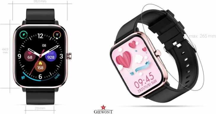 Smartwatch për femra Giewont, rozë e zezë