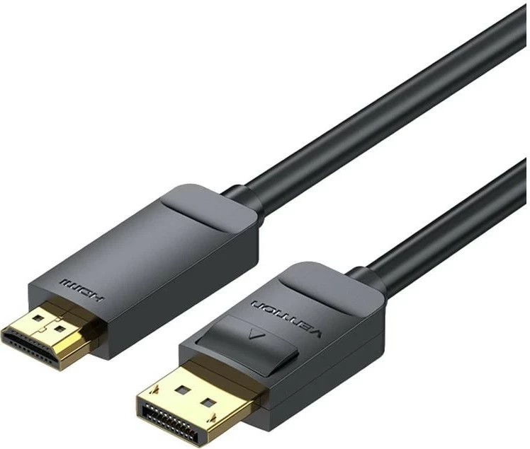 Kabëll Vention DisplayPort 1.2 - HDMI 1.4, 3m, i zi