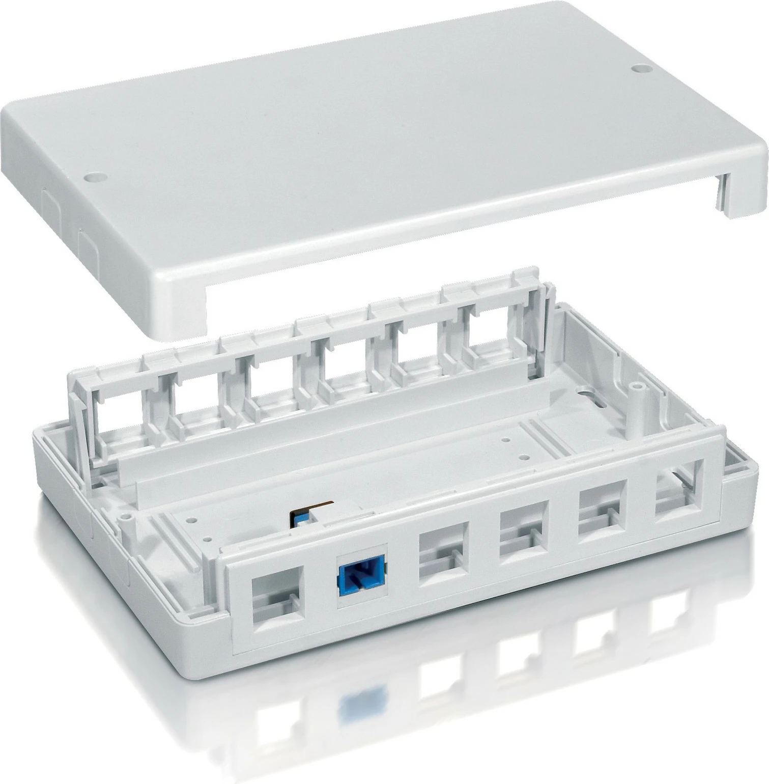 Kasë për Keystone 12-Porta Equip, e bardhë