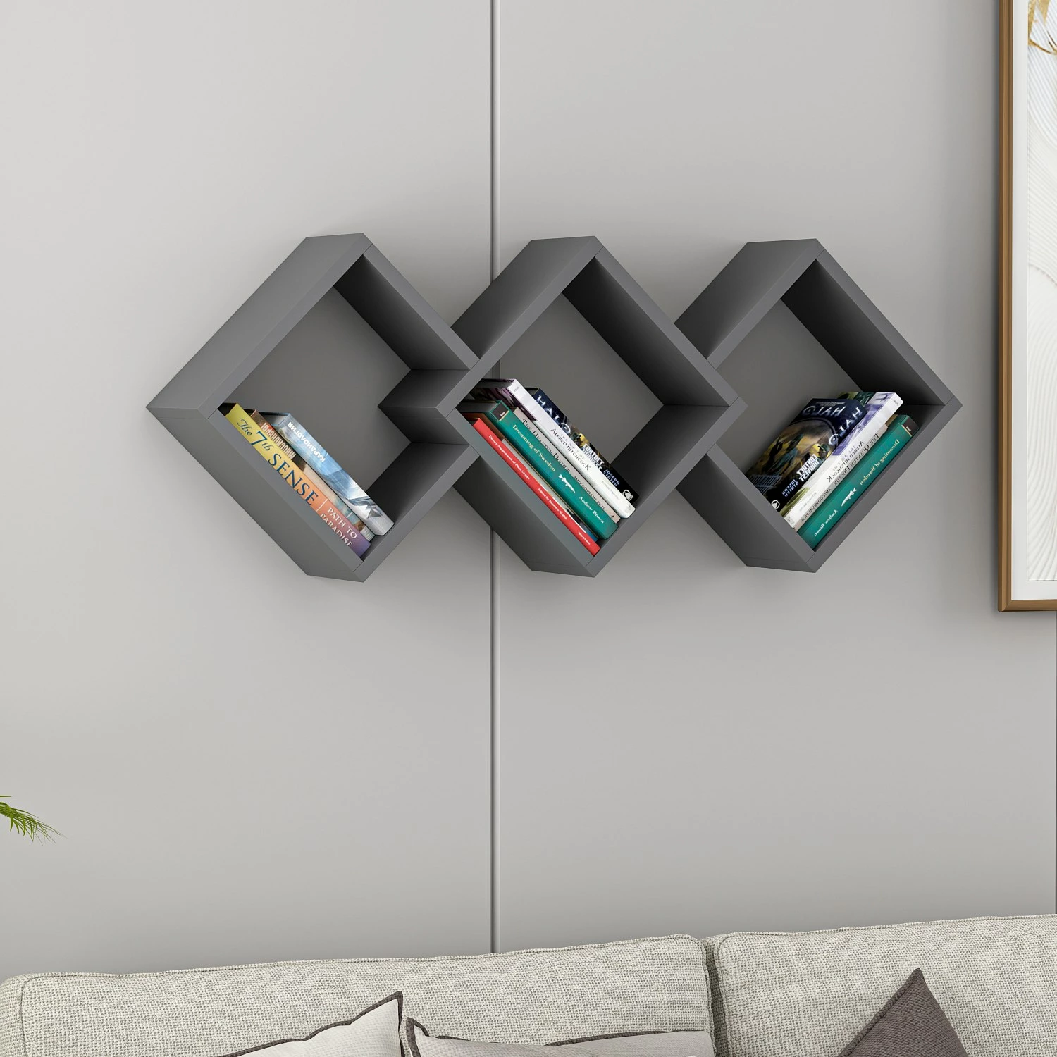 Raft muri Skye Decor, ngjyrë antracit, Galaxy