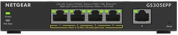 Switch Netgear GS305EPP-100PES, 5 porte, PoE, i zi