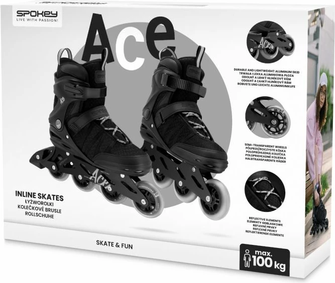 Rollera Spokey për të rritur, të zeza