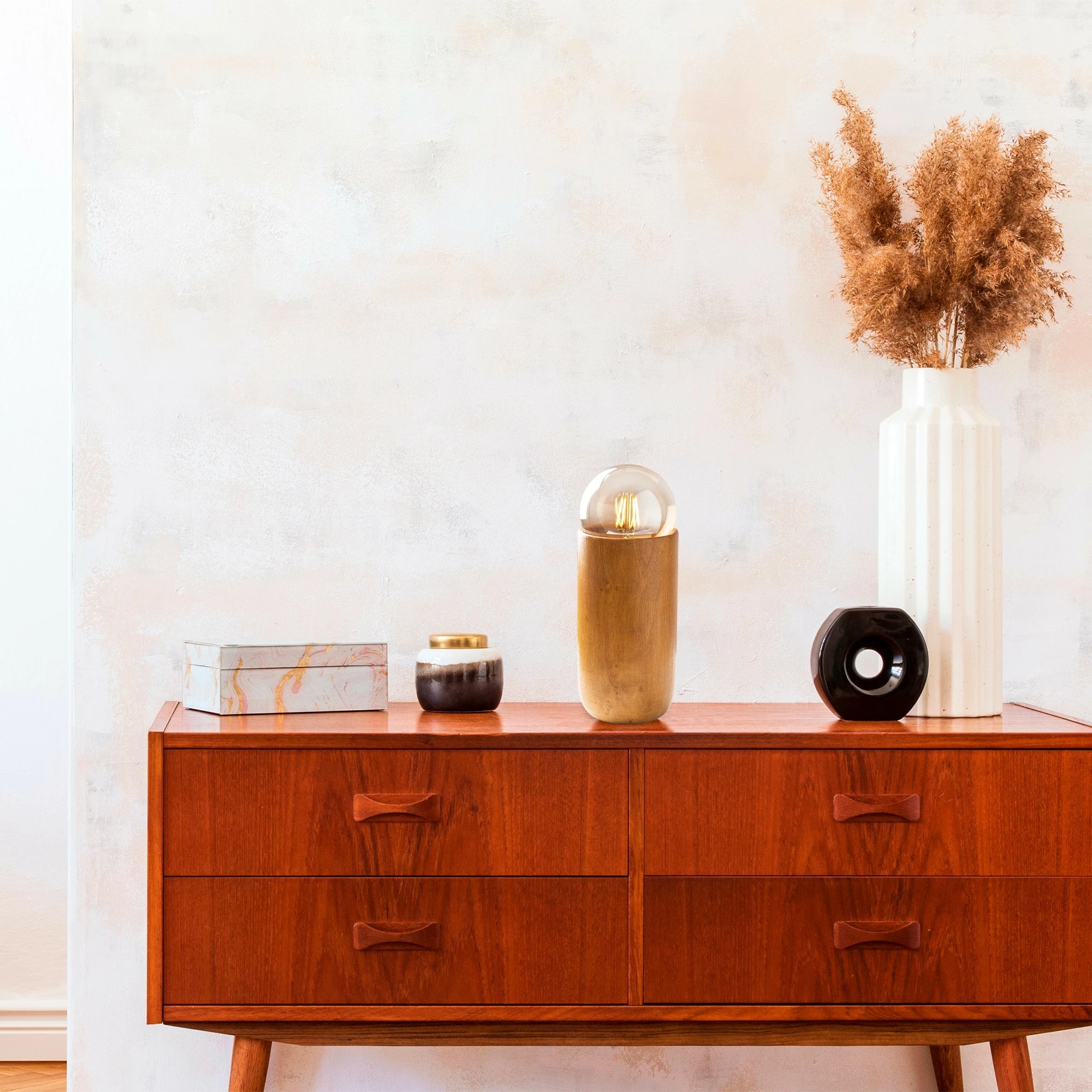 Llambë tavoline Opviq, Kavuk - NT - 130, dru, 10x10x19cm