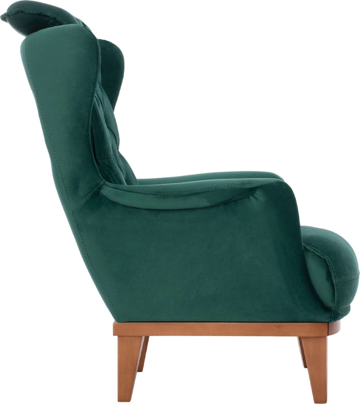 Karrige e butë BENNINGTON, ngjyrë jeshile cypress, 75x100x100cm