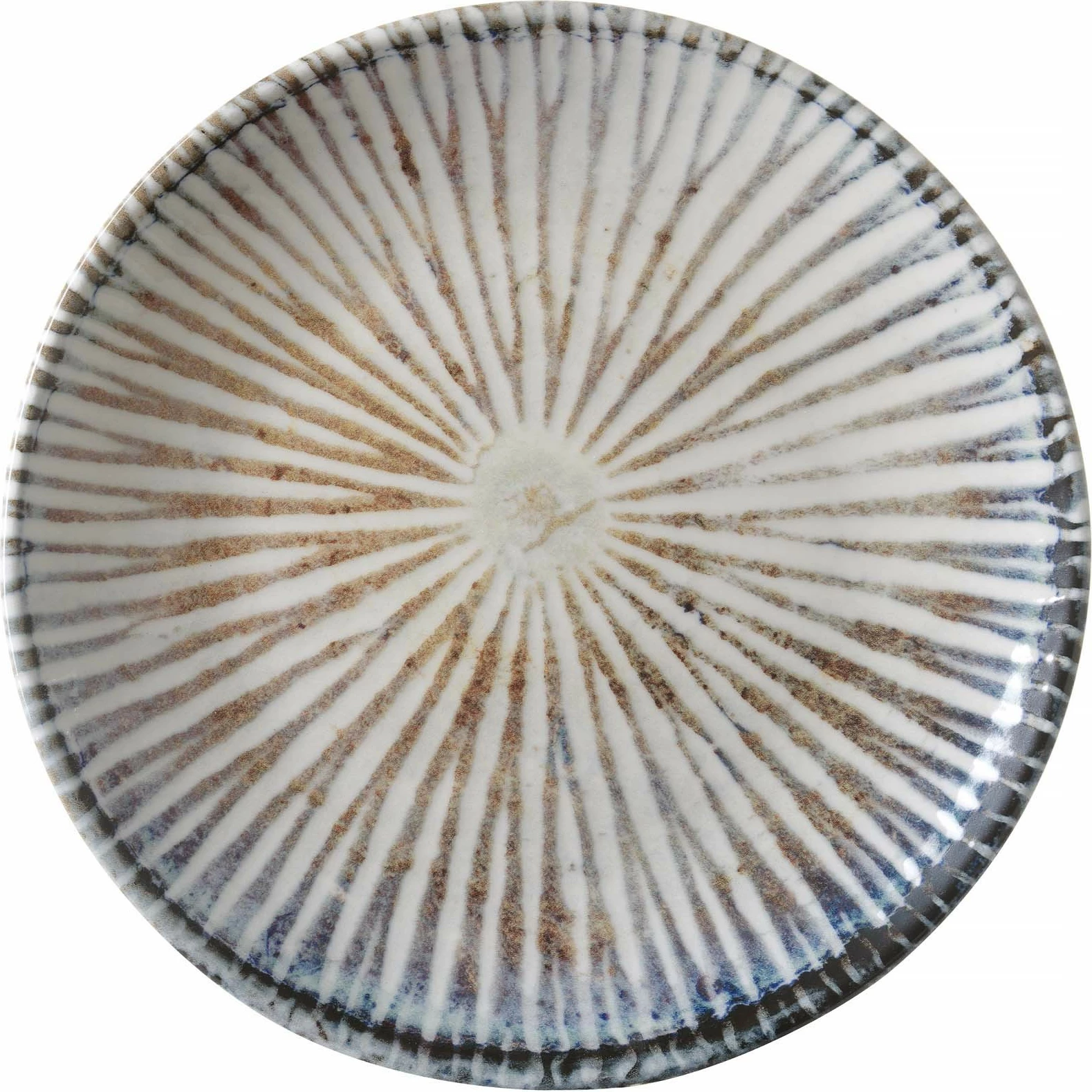 Pjatë e sheshtë Fine Dine Ammonite Ø270 mm, porcelan i vitrikuar, gri-blu, set 6 copë