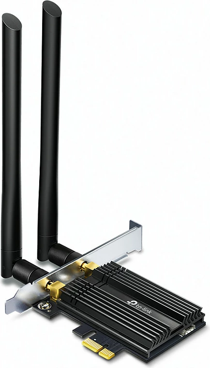 Kartelë rrjeti TP-Link Archer TX50E, Wireless, PCI Express, Wi-Fi 6, 2402 Mbit/s, Ngjyrë e zezë, Metalike