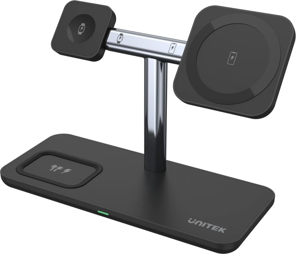 Mbështjellës magnetik 3në1 për iPhone Unitek, i zi