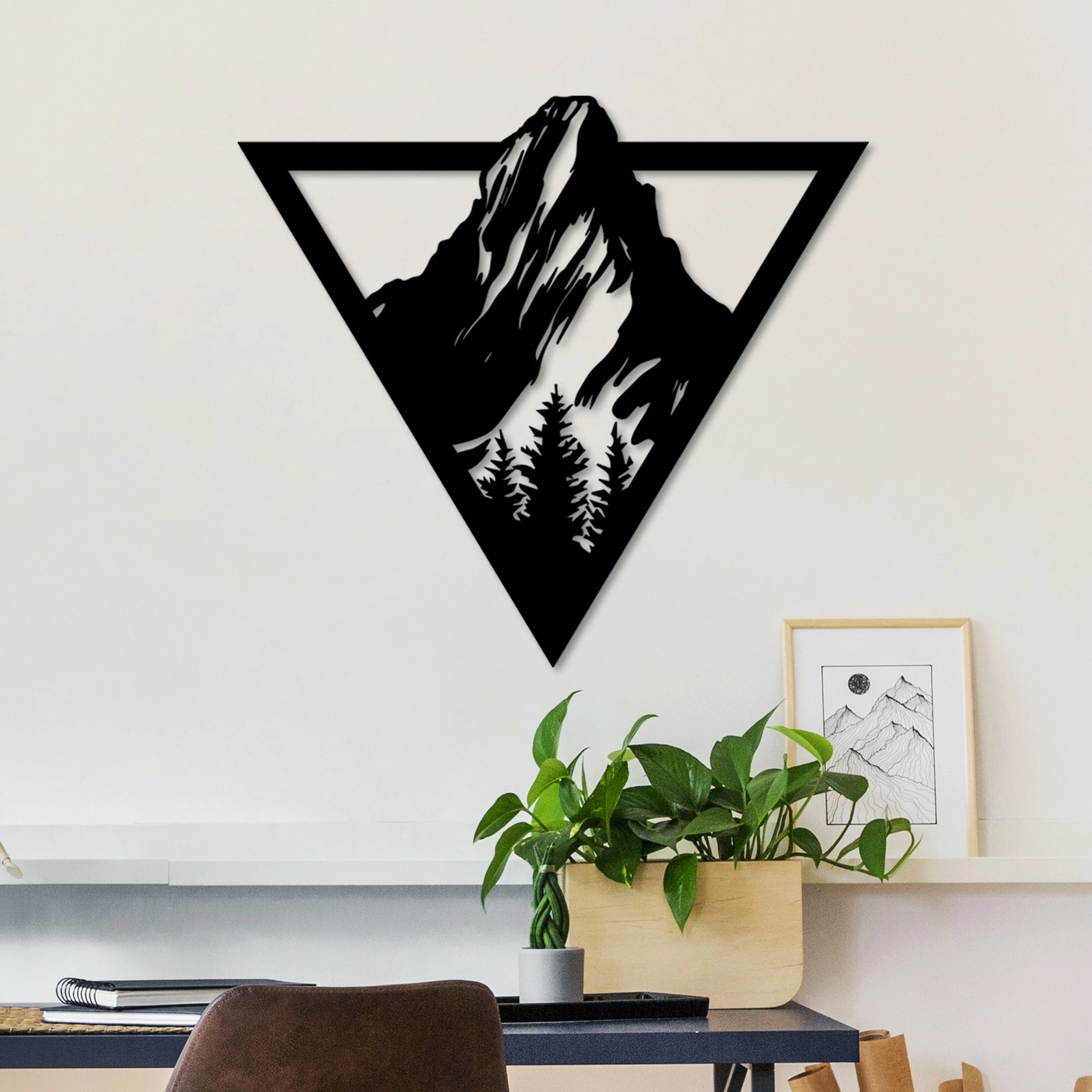 Aksesor dekorativ metalik për mur, Wallity, Matterhorn