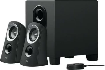 Altoparlantë, Logitech, Z313 (980-000413), sistem 2.1 25W RMS me nën-bas kompakt dhe kontroll me kabllo, me dalje për kufje, e zezë
