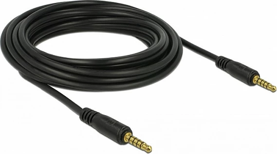 Kabllo audio DeLOCK 85699, 3.5mm mashkull-mashkull, 5 m, e zezë
