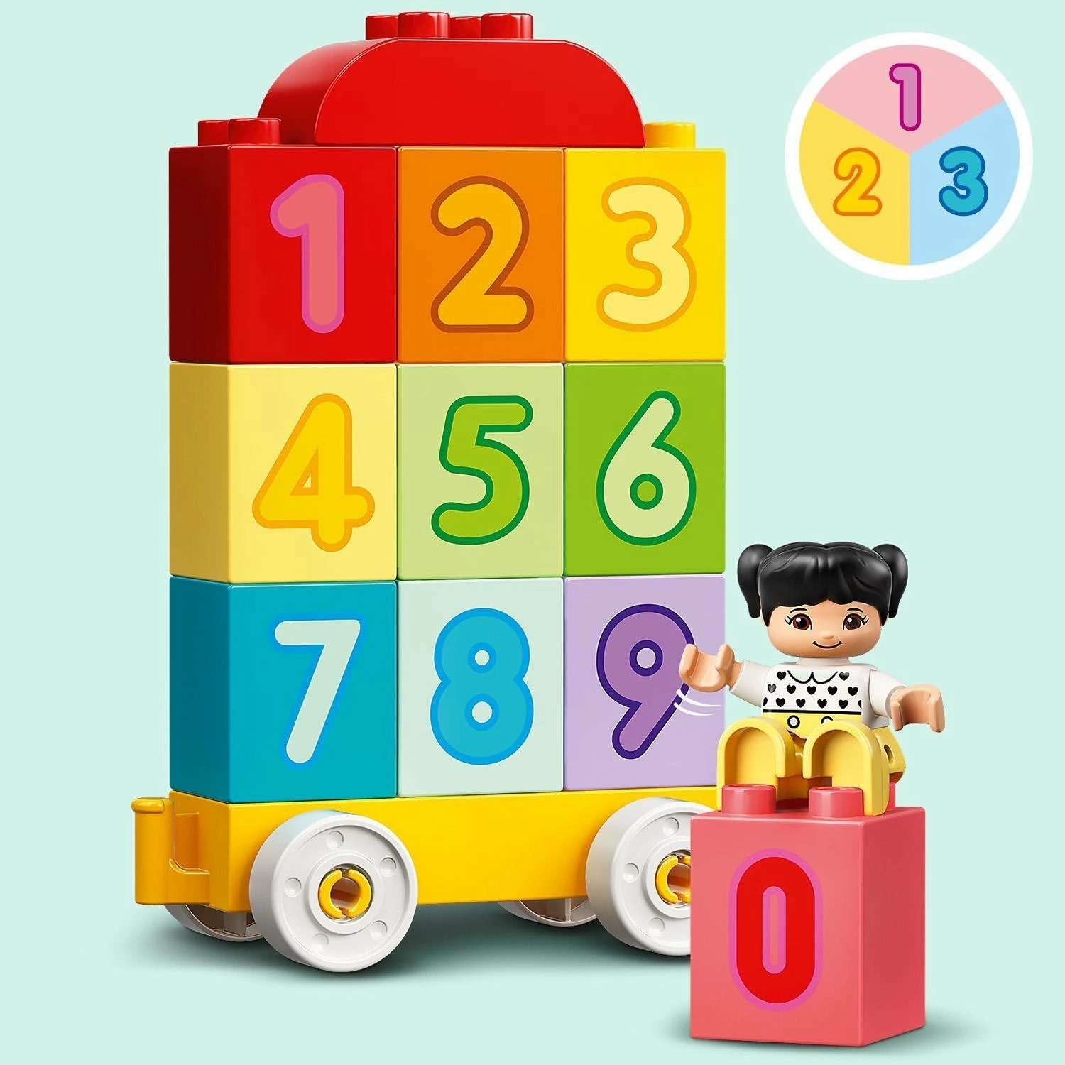 Set LEGO DUPLO Number Train - Learning to Count 10954, 23 pjesë, për 18+ muaj, shumëngjyrësh