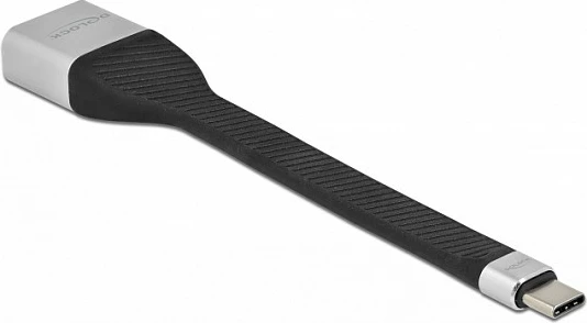 Kabllo DeLOCK USB Type-C në DisplayPort (DP Alt Mode), 14 cm, 4K 60Hz, e zezë/argjendtë
