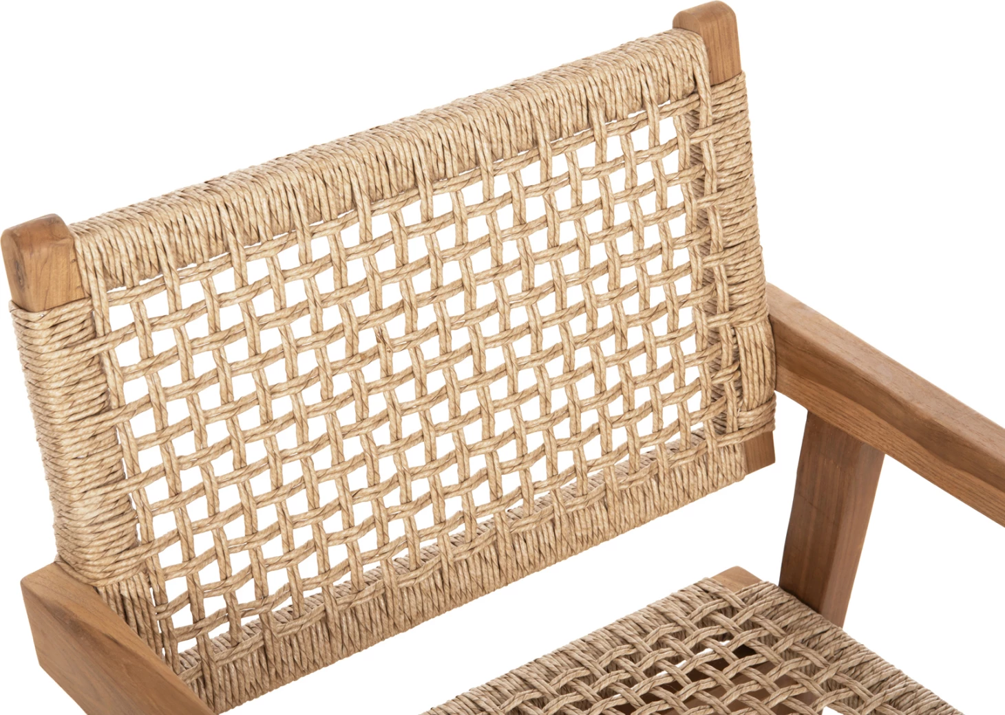 Karrige për ngrënie, BJORN FH9403.21, dru tik i fortë, litar, 56x56x83H cm