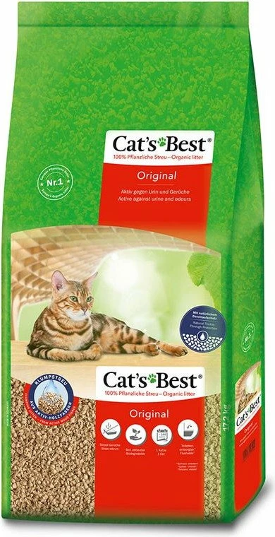 Rërë për mace Cat's Best Original 40 L, klumpuese, fibër bimore/druri, natyrale, thes