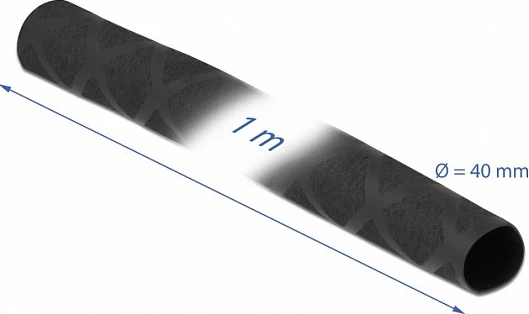 Tub termokurrës DeLOCK 1 m, Ø40 mm, 2:1, i zi