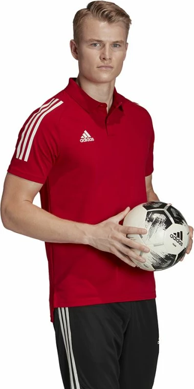Maicë polo adidas për meshkuj, e bardhë me të kuqe [Madhësia: XS]