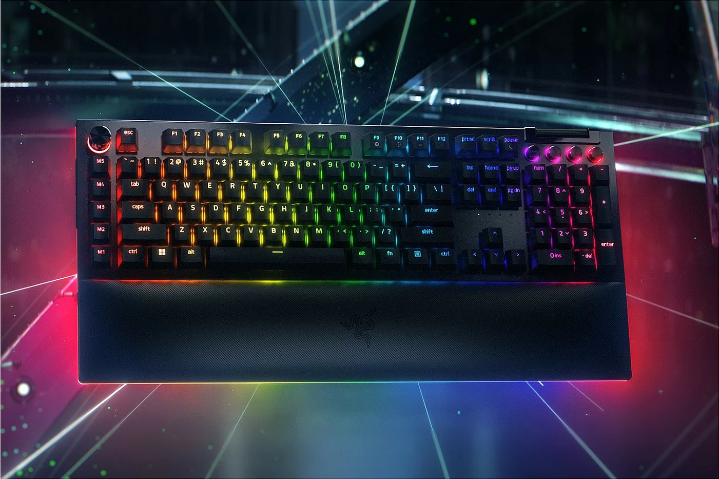 Tastierë mekanike Razer BlackWidow V4 Pro, RGB, QWERTZ, Razer Yellow, e zezë