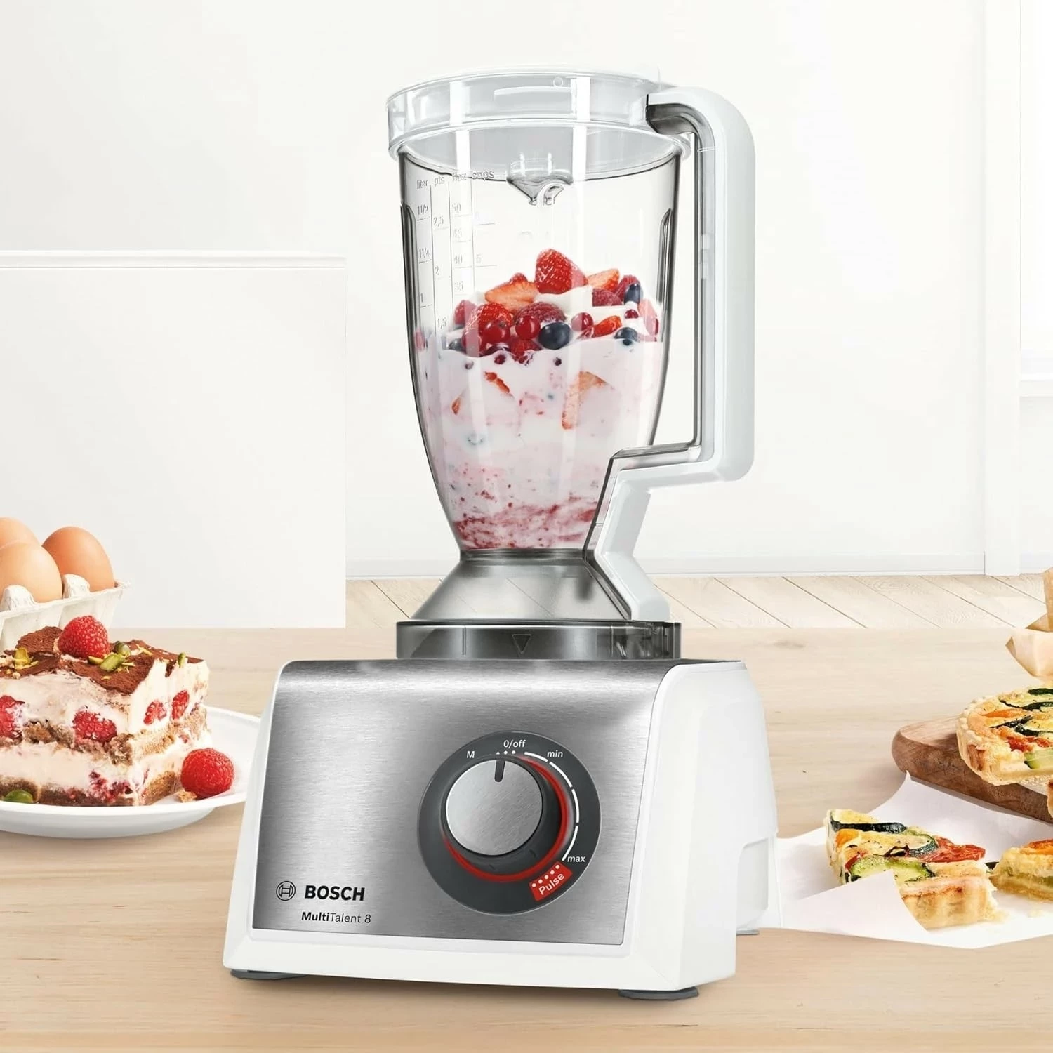 Procesor ushqimi Bosch MultiTalent 8 MC812S814, bardhë-argjendtë