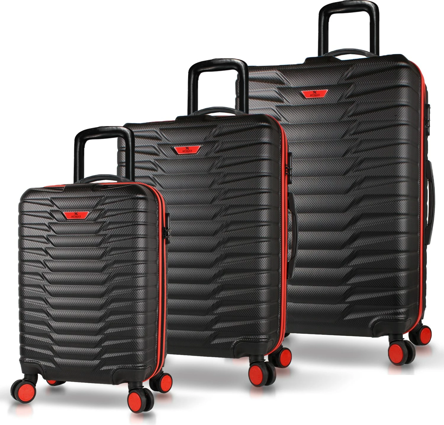 Set valixhesh (3 copë), ngjyrë e zezë, Zoozie Bags, 5554