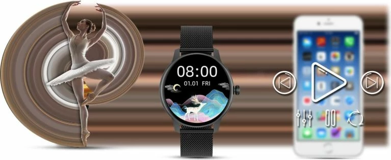 Smartwatch për femra G.ROSSI, e zezë