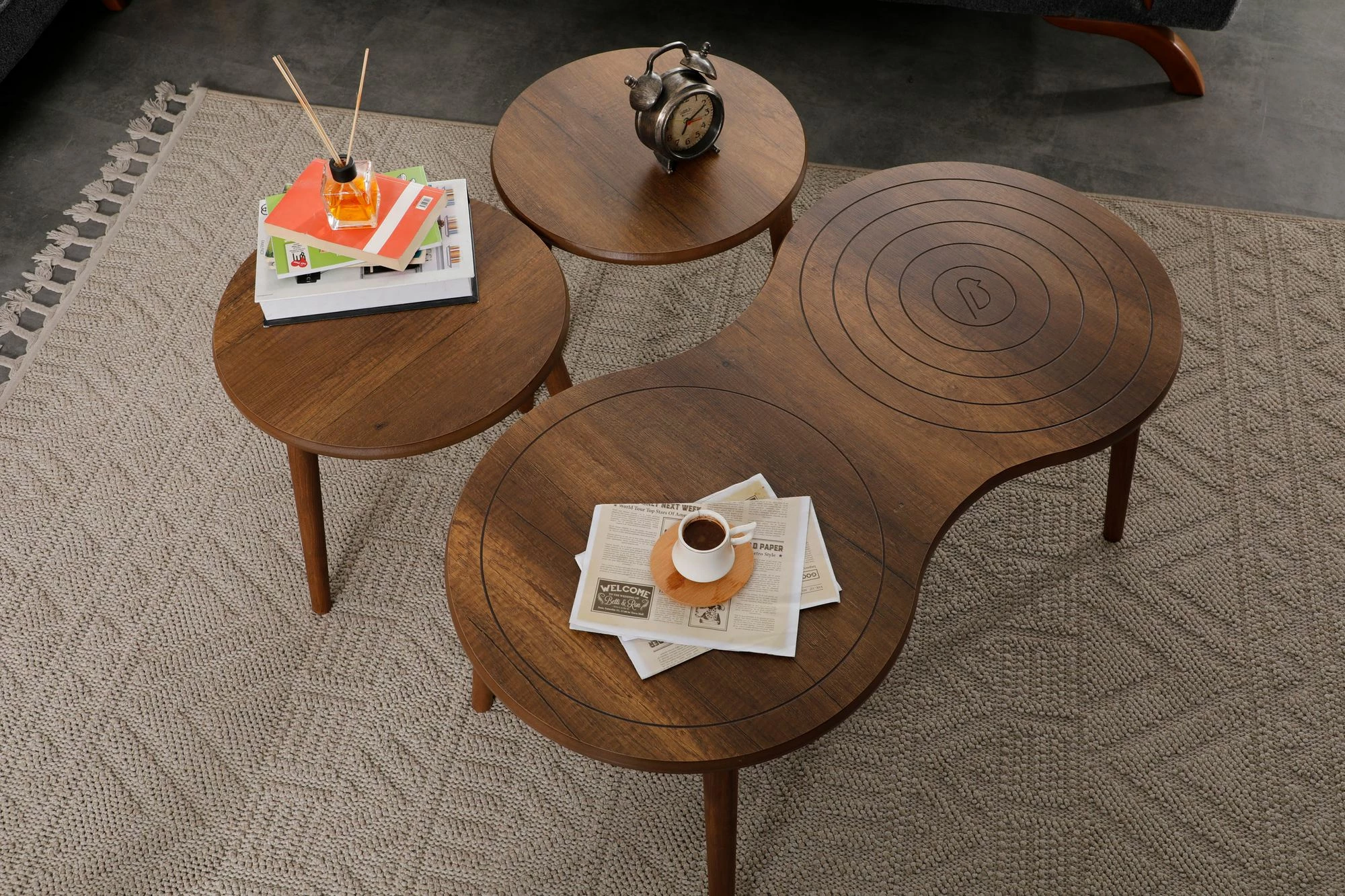 Set tavolinash kafeje Skye Decor, Marlo, ngjyrë arre