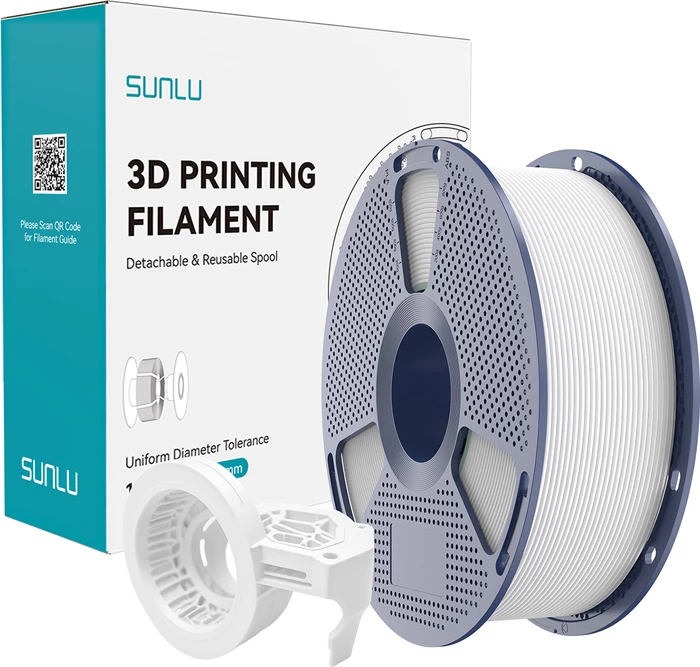 Filament PETG 3D Sunlu PETG H-S M W High-Speed Matte, i bardhë