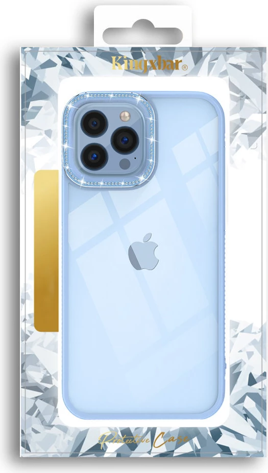 Mbështjellës Kingxbar Sparkle Series për iPhone 13 Pro Max, me kristale, Blu