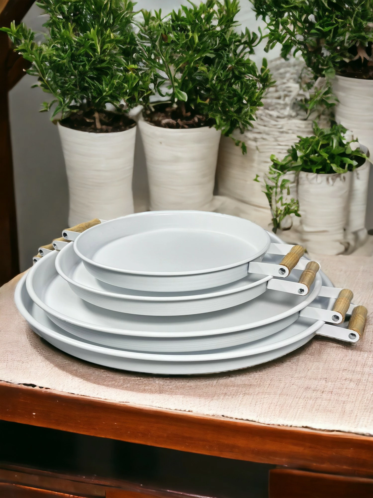 Set tabakash Hermia, 4 copë, M0259 - B, ngjyrë e bardhë