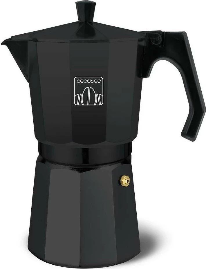 Aparat kafeje Cecotec Moklassic 300, 3 filxhanë, alumini, e zezë