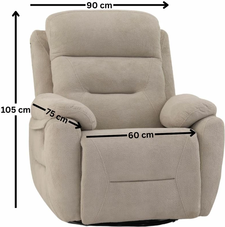 Recliner Comfort manuel, krem, Atelier del Sofa