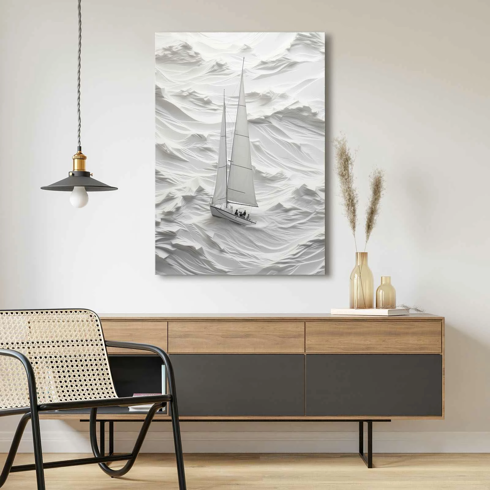 Pikturë dekorative në kanavacë, shumëngjyrëshe, Wallity, 70x100cm, Wabisabi-009