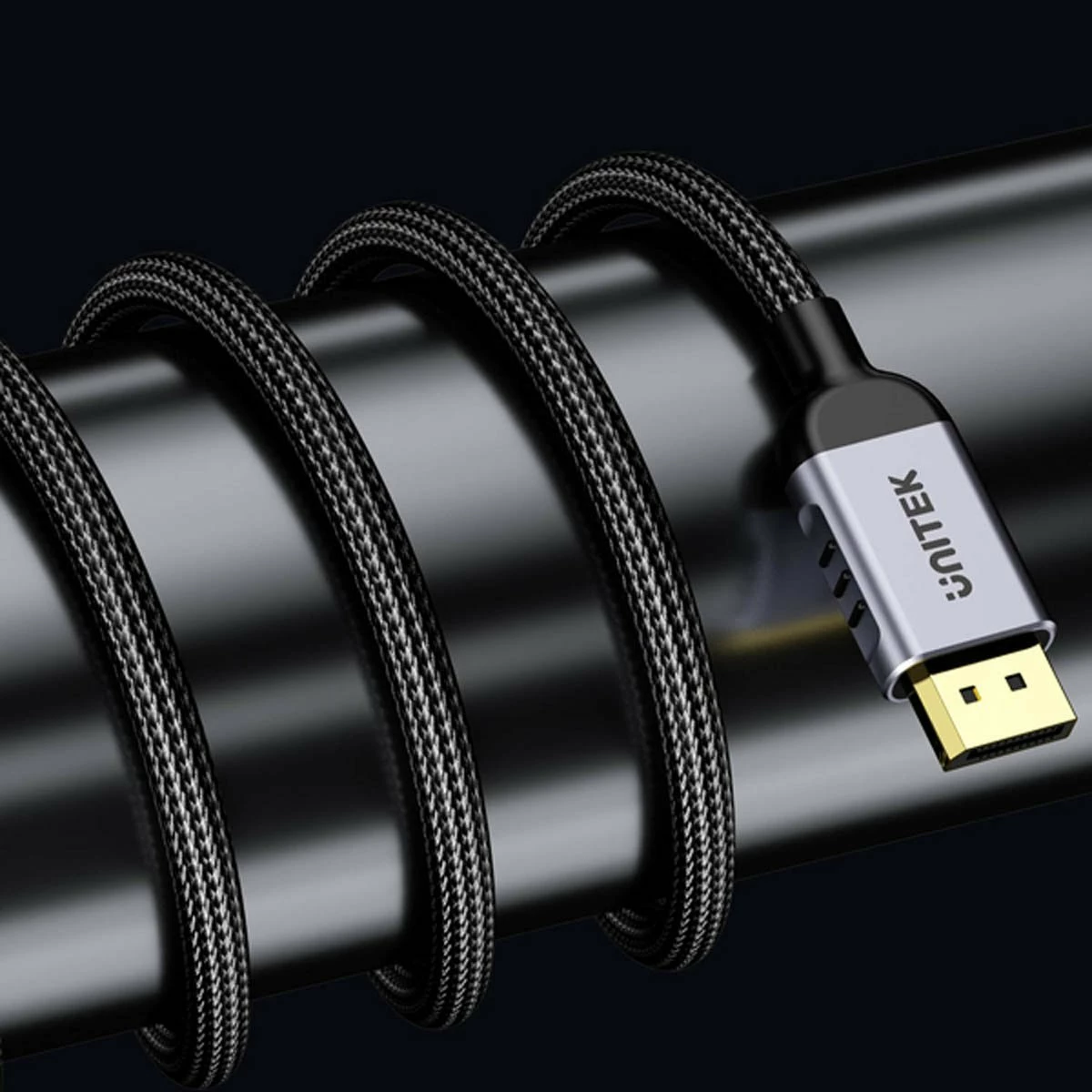 Kabllo DisplayPort Unitek C1626GY01-1.5M 1.5 m DP 2.1 80 Gbps, e zezë
