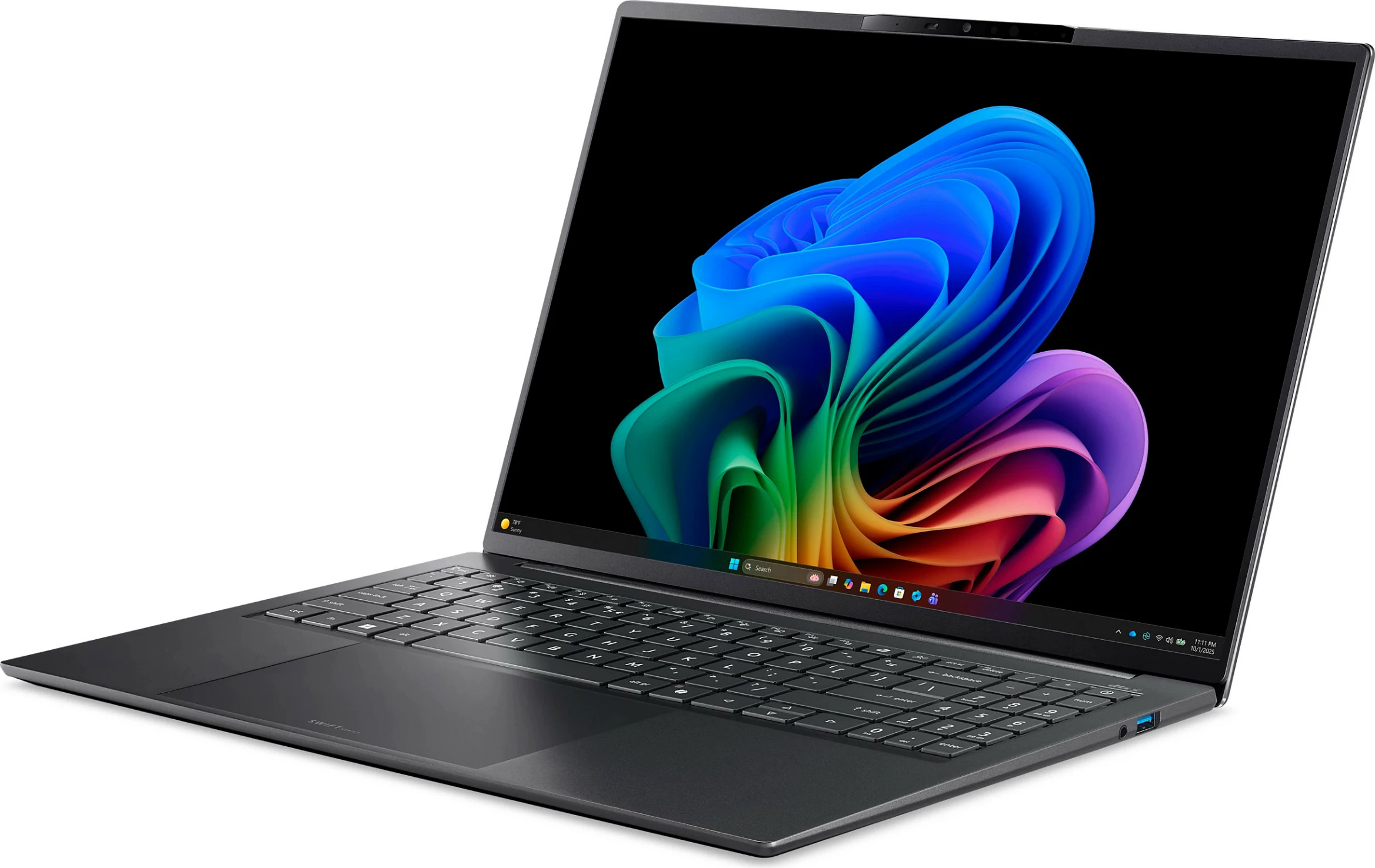 Laptop Acer Swift Go 16 AI OLED SFG16-I71-77NZ, Core Ultra 7, 16GB RAM, 512GB SSD, Windows 11 Home, gri