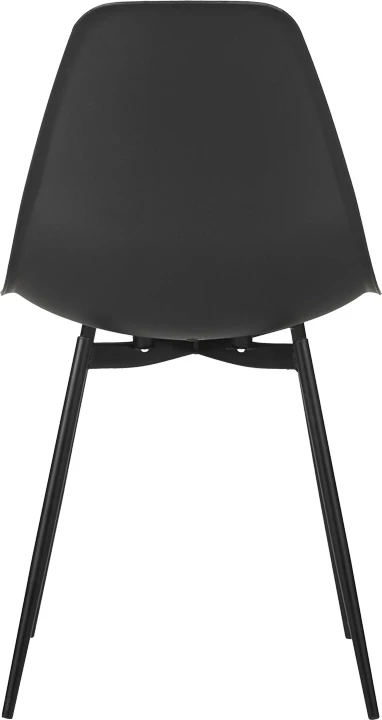 Karrige Ballen, PP e zezë, këmbë metalike të zeza, 41.5x53x84.5cm (set prej 4 copash)