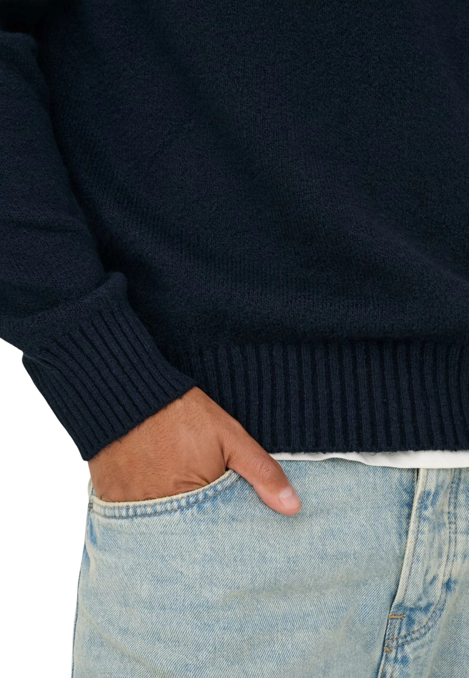 Xhemper Only & Sons Onsjames Rlx Crew Knit Noos 22033783 për meshkuj, i kaltër [Madhësia: M]