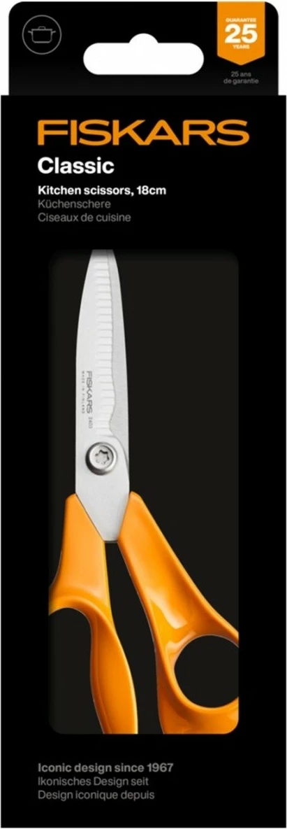 Mprehës çeliku inox 20 cm, Fiskars Functional Form 1057549, e zezë/portokalli