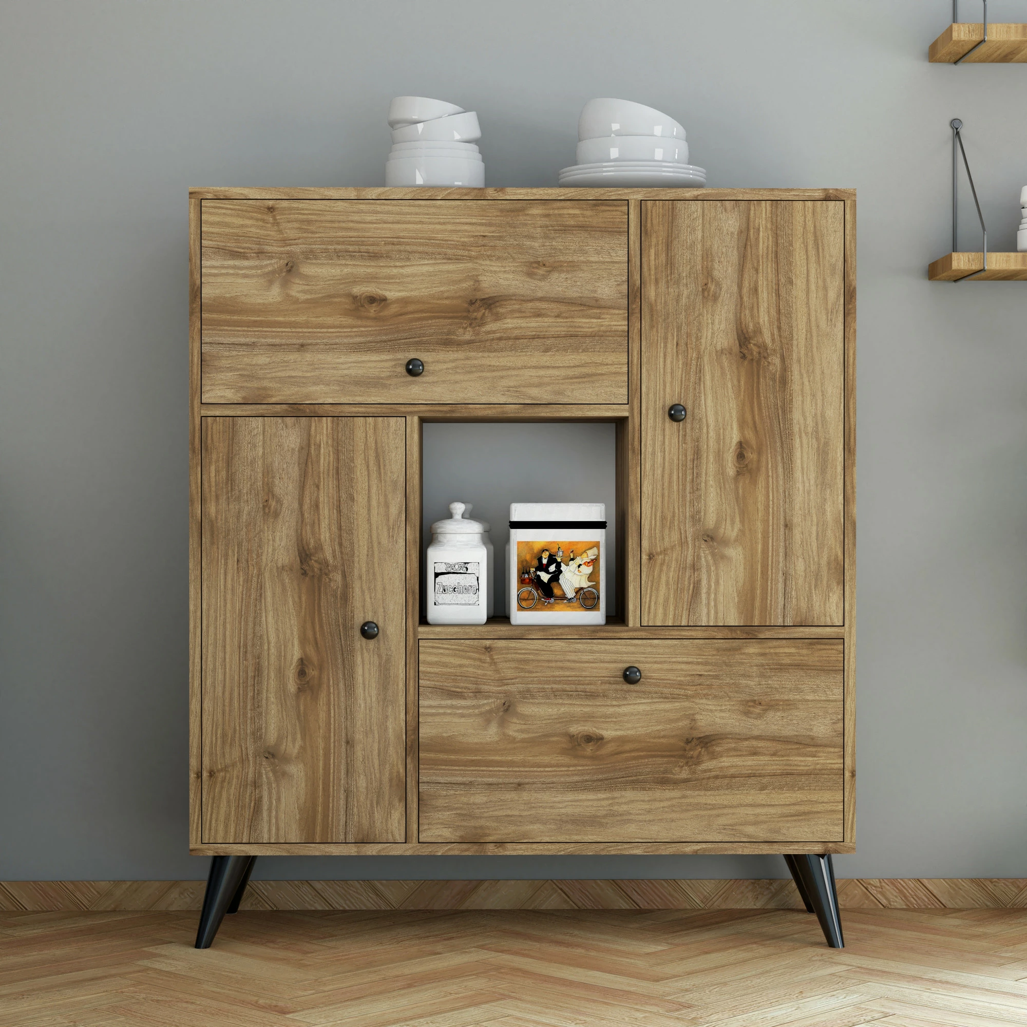 Dollap multifunksional Hanah Home, Hercules 3100, ngjyrë arre
